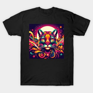 Vibrant cougar in an array of colors #2 T-Shirt